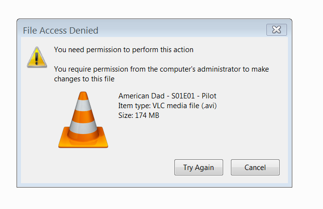Failed to access files. Access denied you don't have permission to access Steam.