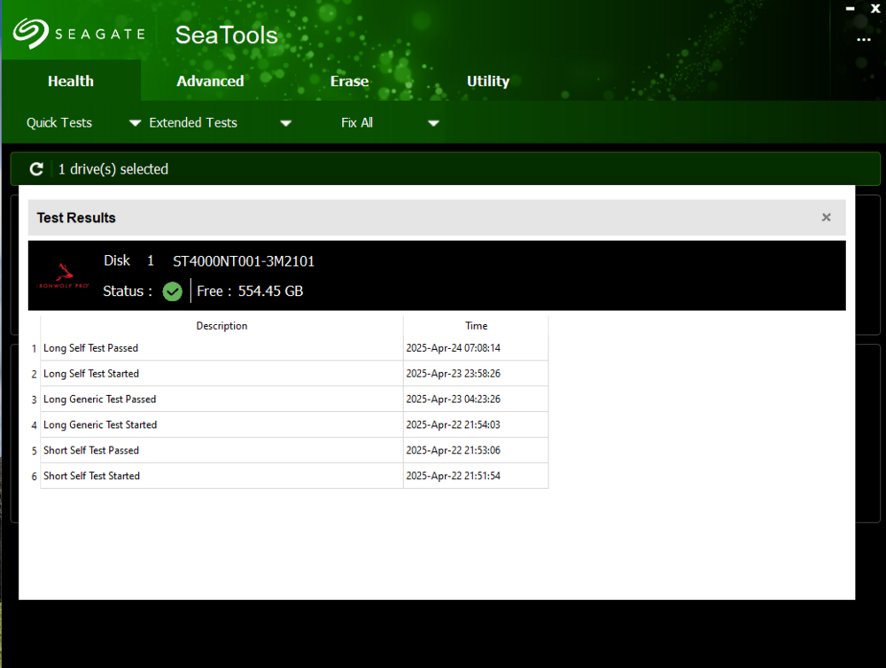 seagate ironwolf pro 4TB test results 24-4-25.PNG